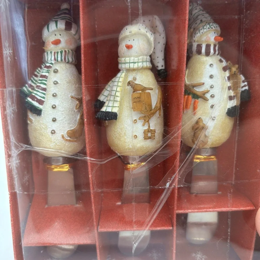 Noble Excellence Snowman Cheese Spreaders Set of 4 Multicolor New Holiday Decor‎